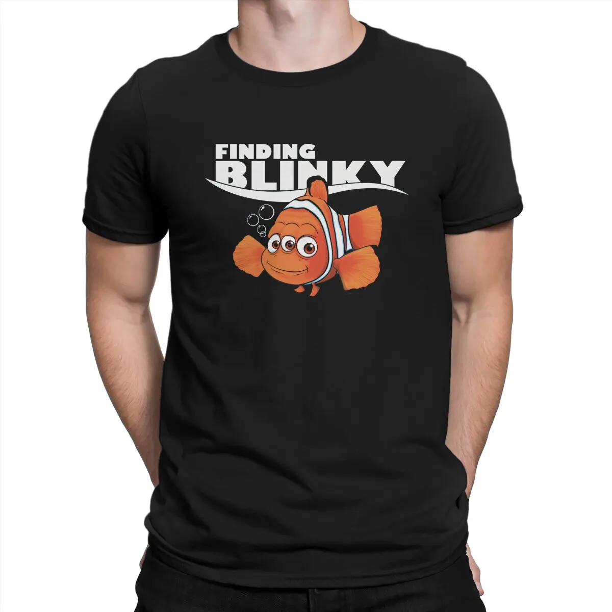 Disney Finding Nemo Film Newest TShirt for Men Finding Blinky Round Pure Cotton T Shirt Distinctive Gift Clothes Streetwear