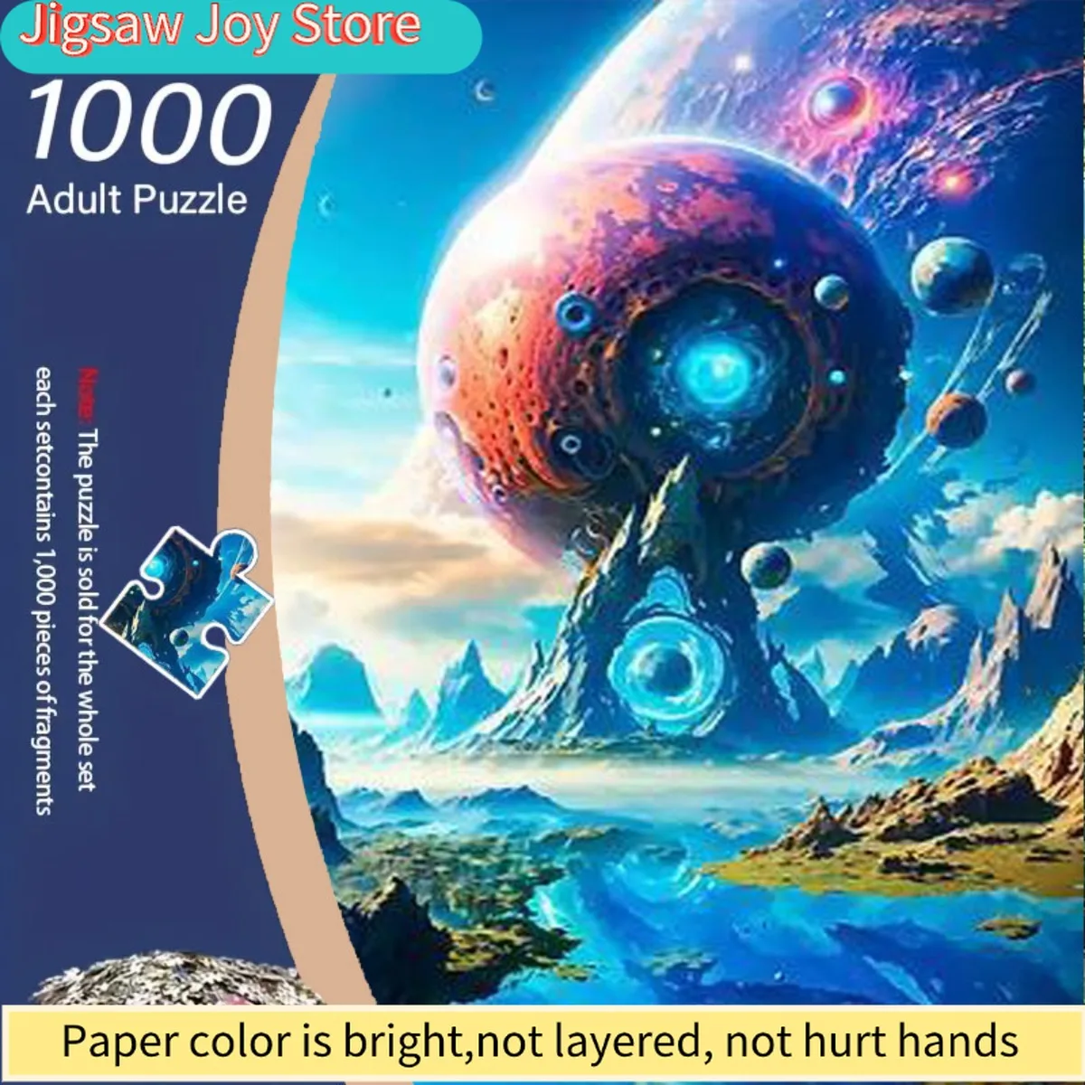 

Пазл для взрослых на 1000 элементов - Фантастическая космическая сцена: Вселенная с планетами, туманностями и галактиками - Звезды и метеориты с цветовой кодировкой - Chal