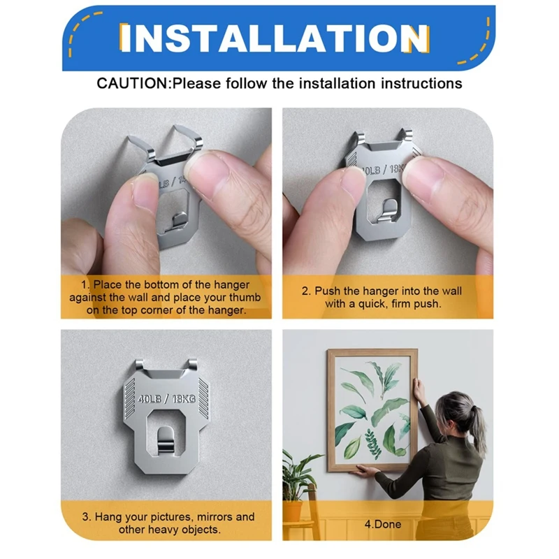 15Pcs Claw Drywall Picture Hanger: Wall Hooks for Hanging Picture Mirror Photo Poster Kit - for Room Decor Easy Tool-A23R