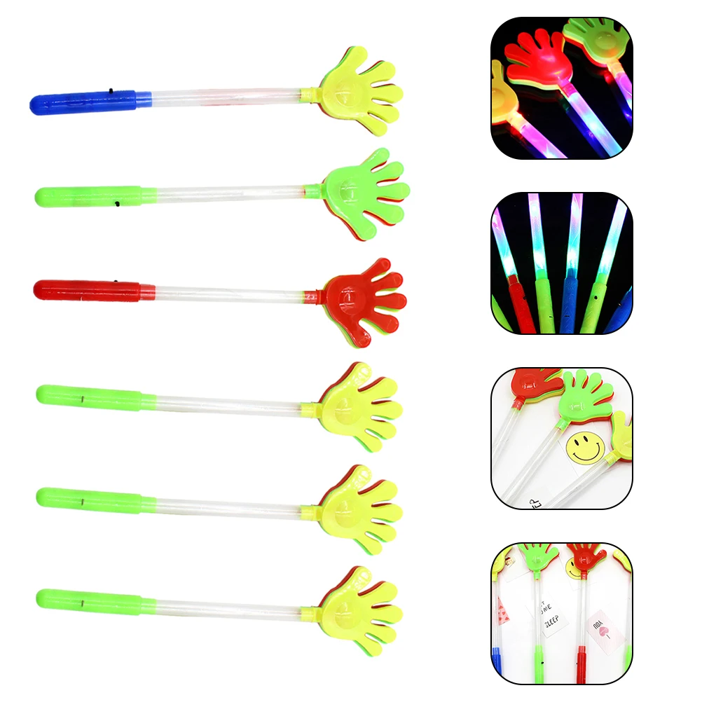 6 Pcs Festival Party Favors Cheering Props Gifts Decorative Hand Clappers Glowing Noisemakers