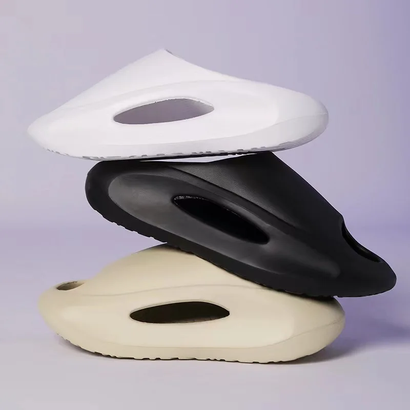 

Лето 2023, новые мужские шлепанцы на толстой подошве, в стиле Yeezy Cloud Like Feel, спортивные повседневные сандалии на высоком каблуке для улицы