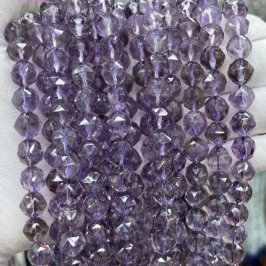 

Natural Amethyst Star Section Stone Loose Bead Crystal For Jewelry Making DIY Necklace Bracelet Accessory15''10mm