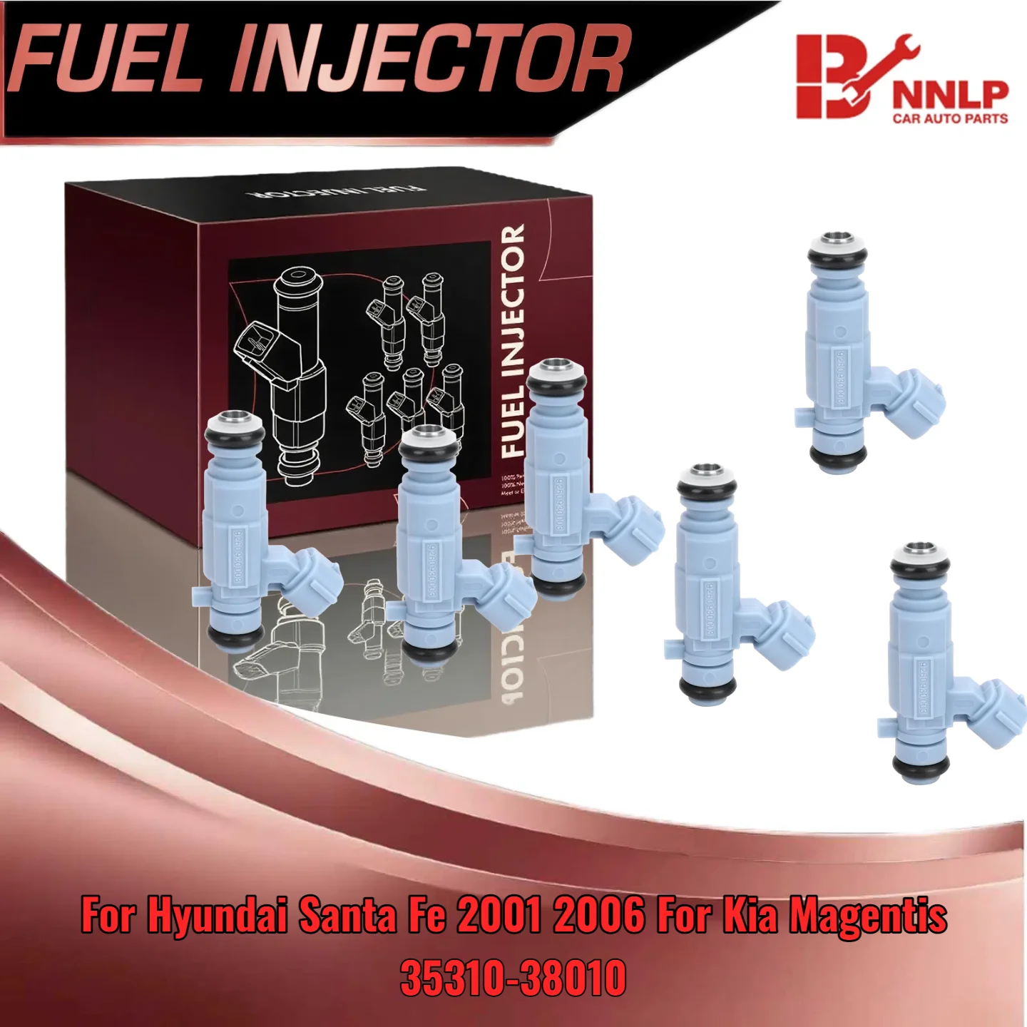

6Pcs Injectors For Hyundai Santa Fe 2001 2006 For Kia Magentis 2001 2006 3531038010