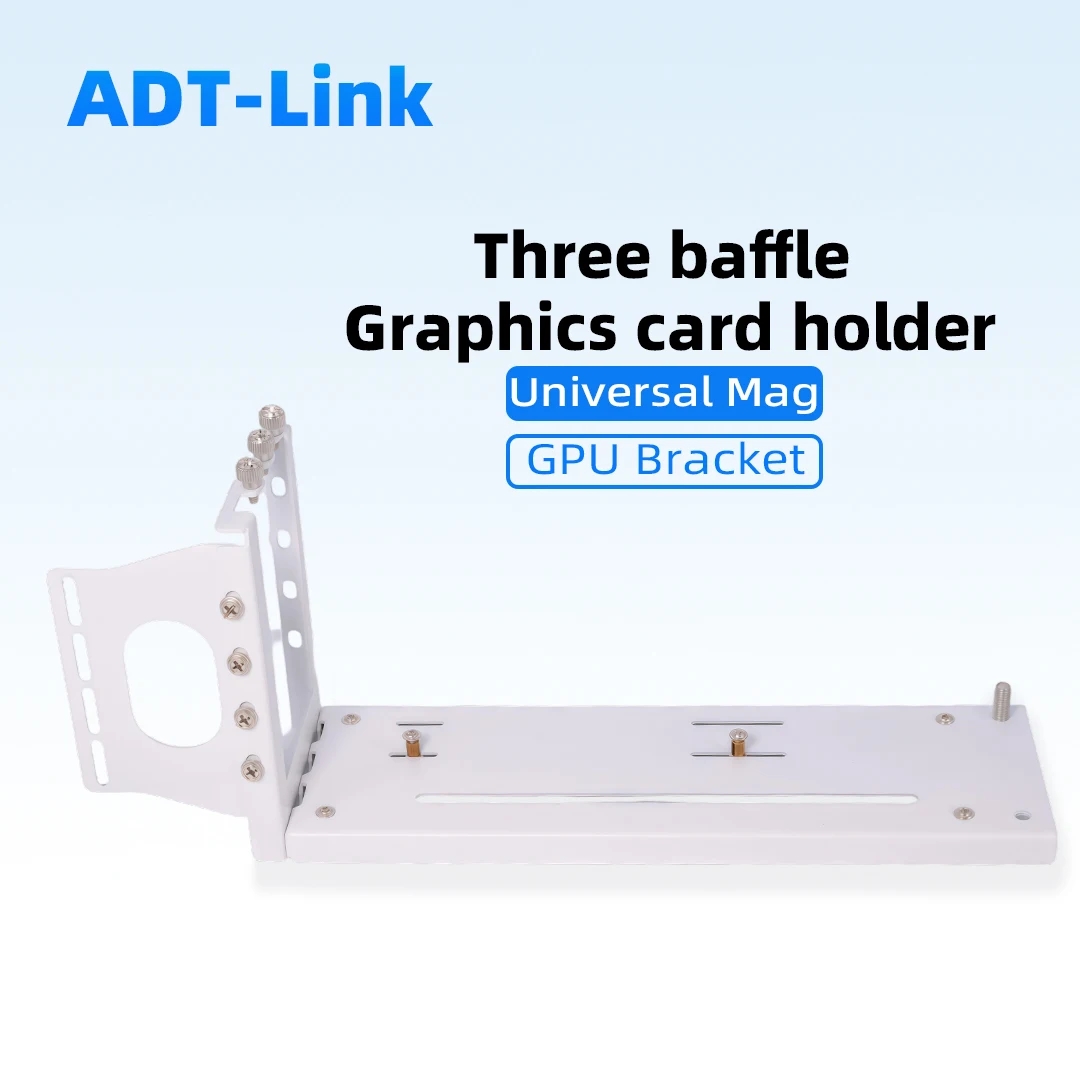 Black / White Three Adjustable Positions Vertical GPU Support Bracket, Metal Graphics Card Holder for External Mounting 3 Gears