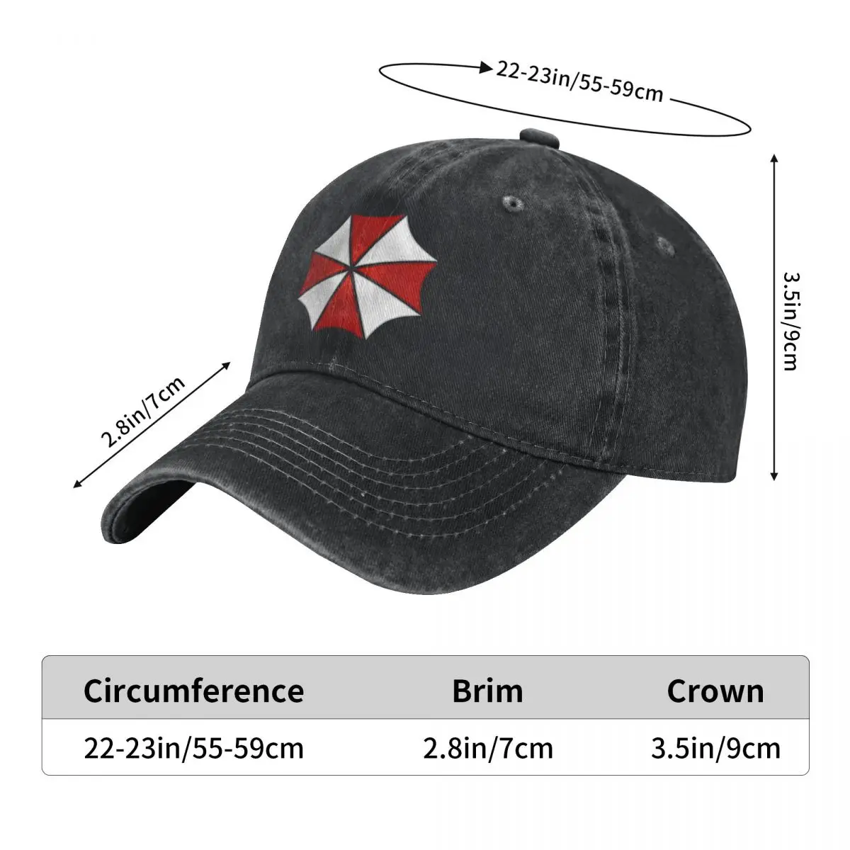 Umbrella Corporation Denim Baseball Cap Residents Evils Game Tennis Skate Trucker Hat Summer Couple Women Sun-Proof Snapback Cap