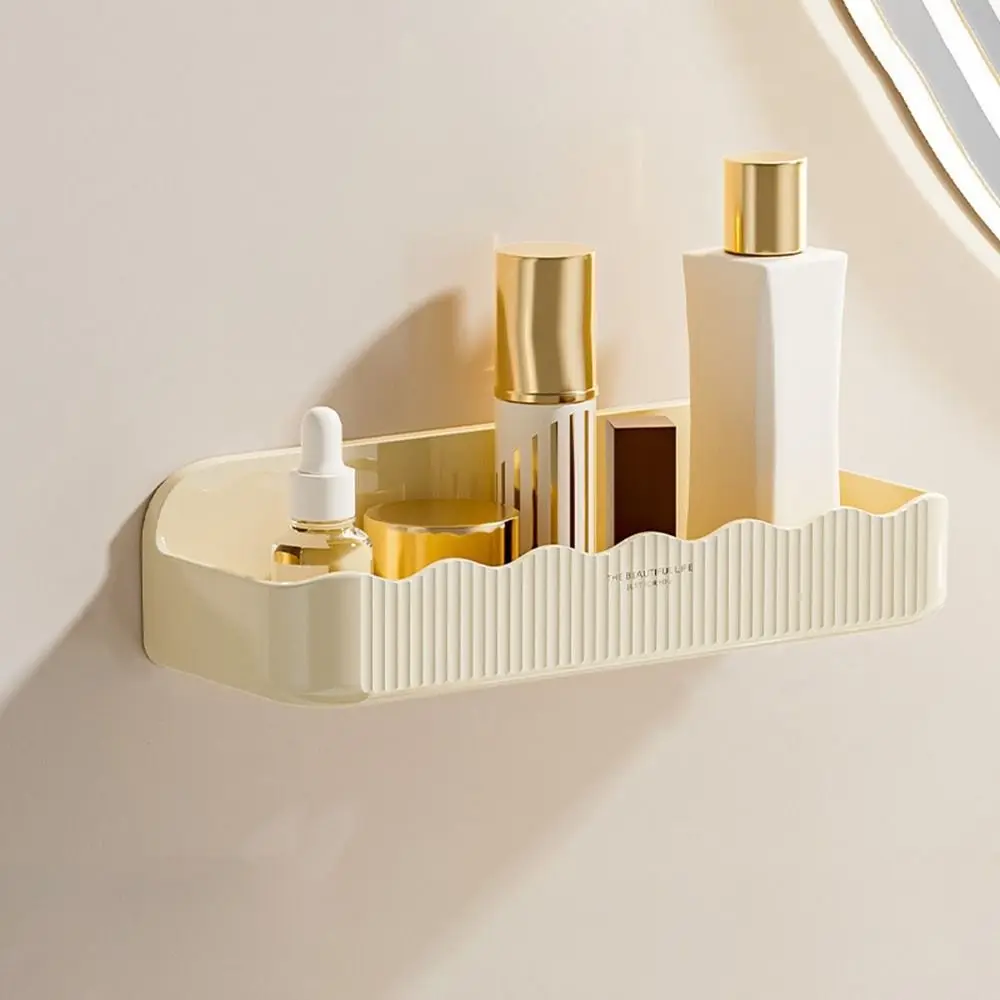 

Multifunctional Plastic Cosmetics Storage Rack Wall Mounted Space Saving Corner Shower Rack Punch-Free Spice Rack Kitchen