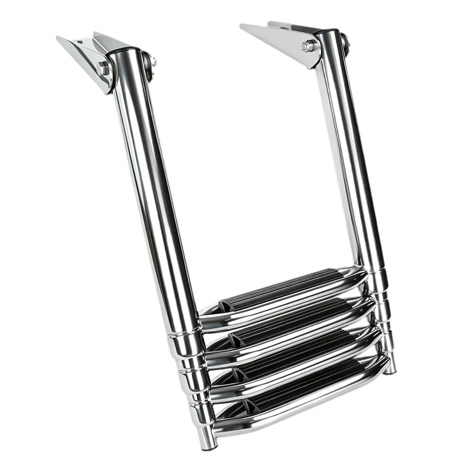Pontoon Boat Ladder Marine Transom Boarding Ladder Multifunctional Telescopic 4 Steps for Ship Yacht Underwater Docking