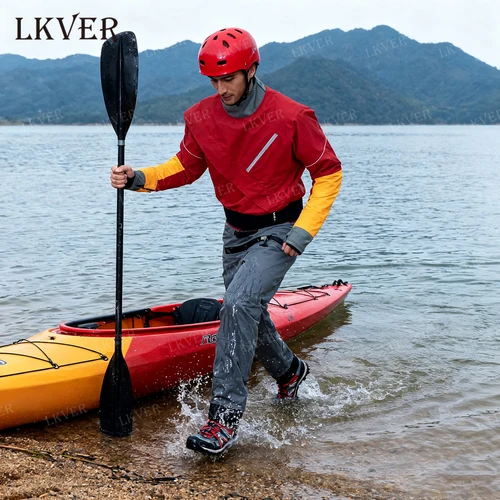 Imagen 2 del producto Traje seco colgante para kayak 100% impermeable para hombre, una pieza con junta de látex para flotador de deriva