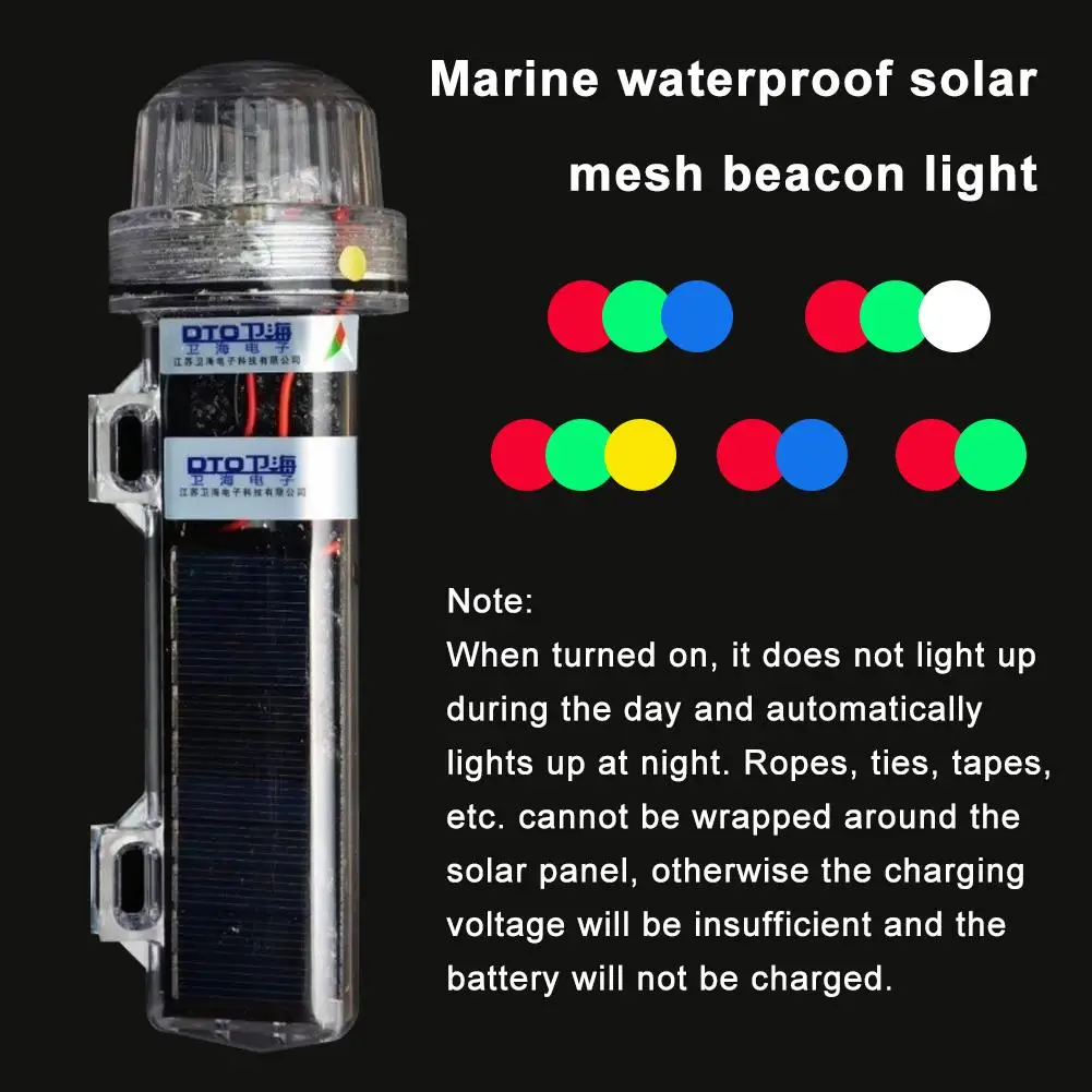 High-quality Metal Wire LED Marine Waterproof Solar Mesh Beacon Light Automatic Charging During The Day Fully Sealed  Waterproof