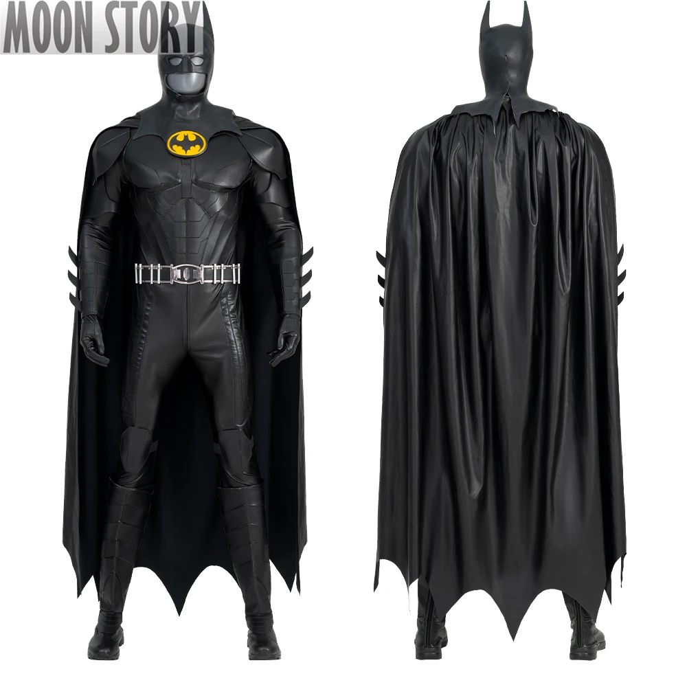 

2023 The Keaton Bat Bruce Cosplay Costume Halloween Carnival Adult Men Superhero Wayne Jumpsuit Fancy Uniform Cloak Headgear