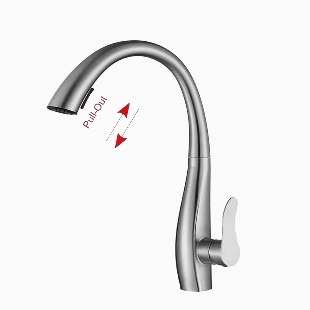 304 Stainless Steel Body Material ,Kitchen Sink Faucet Mixer Cold & Hot Water ,Rotation ,35mm Diameter Base