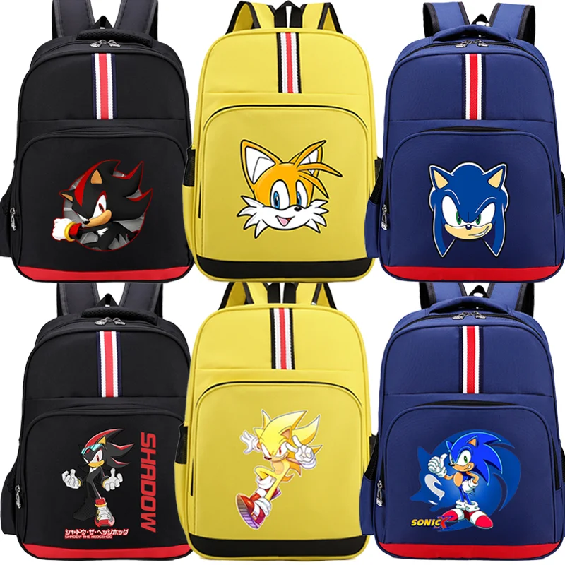 Sonics School Bag Cartoon Anime Peripheral Backpack Cute Weight Loss Practical Large-capacity Fashion Quality Bookpack Kids Gift