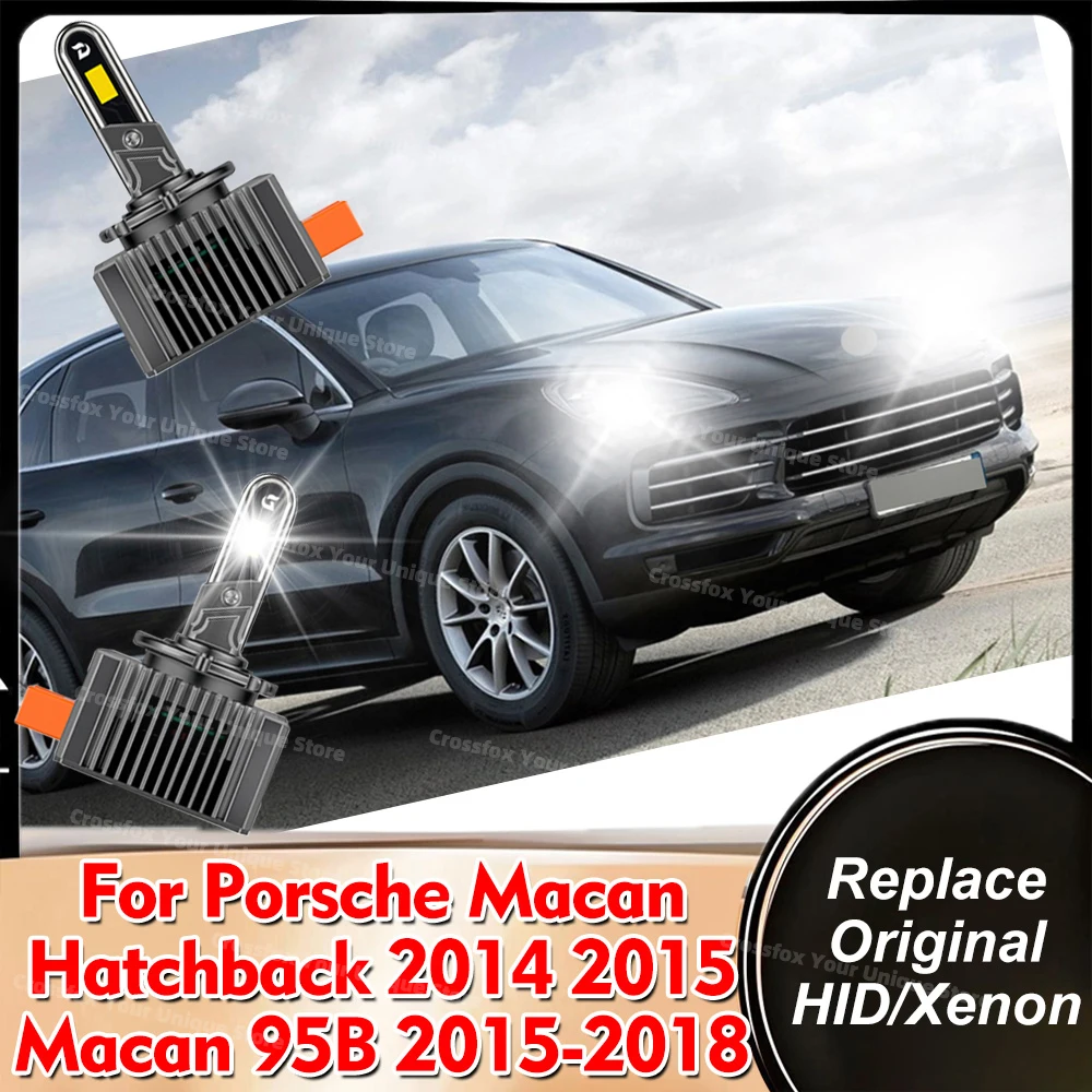 2x bombillas de faros delanteros de superbrillo D3S D3R, lámpara LED de 50000LM para Porsche Macan Hatchback 2014 2015 Macan 95B 2015 2016 2017 2018