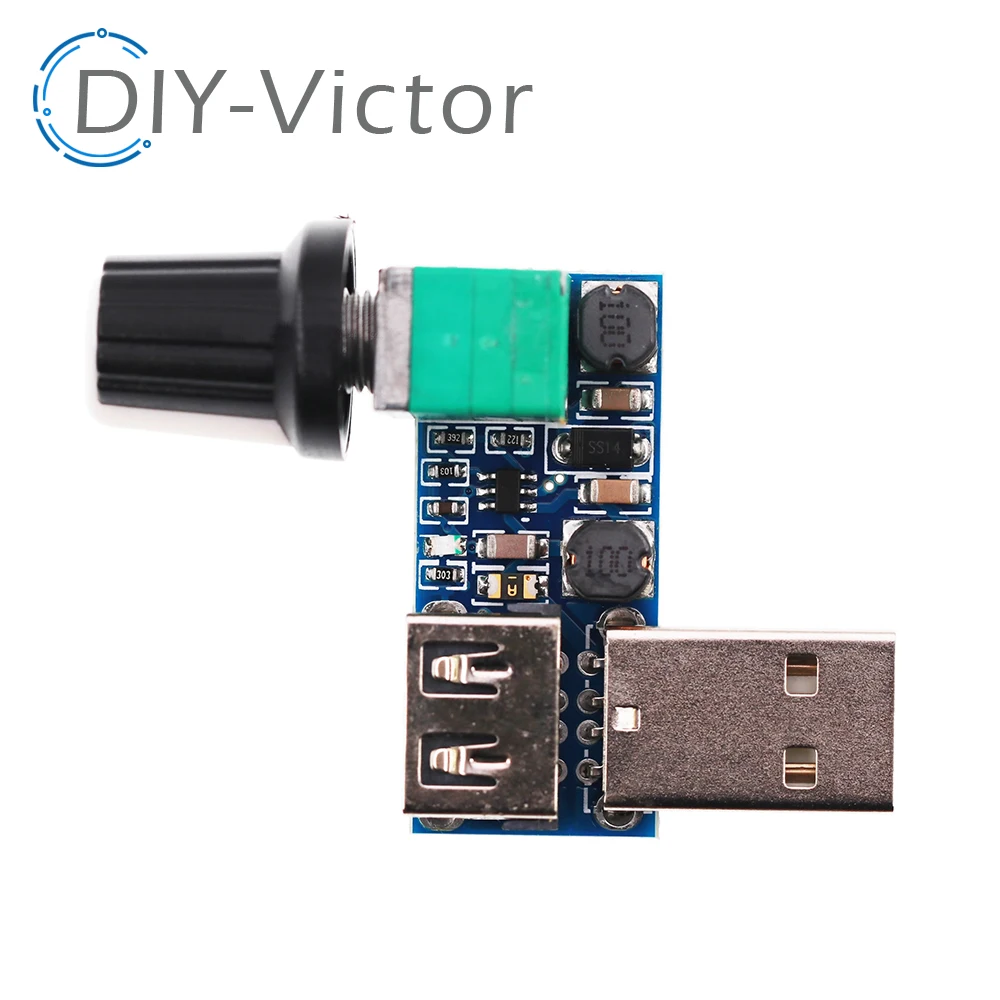 DC 5V USB Fan Stepless Speed Controller Regulator with Switch Speed Module Fan Governor Volume Regulator Board