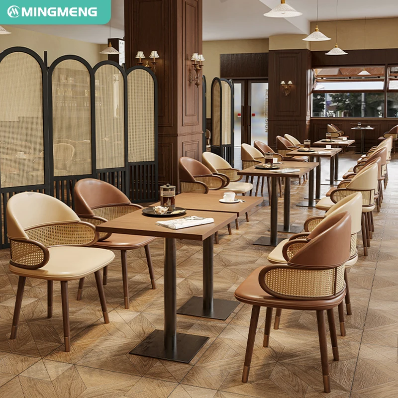 custom.Modern Commercial Solid Wood Restaurant Sets PU Restaurant Furniture Sofa Booth Table Chair Bar Cafe Coffee Shops Ho