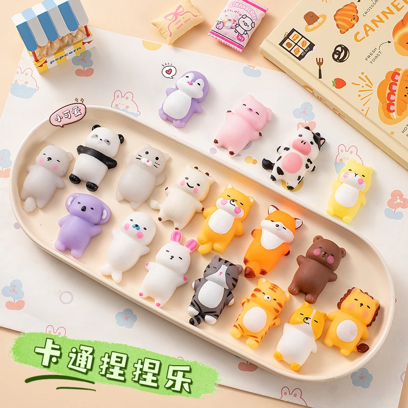 Mochi Squishy Cartoon Animal Toy Tabas Squishy Fun Toys For Kids Stress Relief Squeeze Party Favors Birthday Gift Goodie Bag
