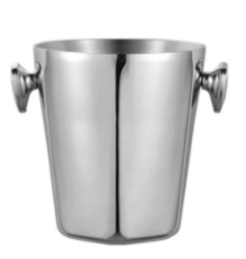 Stainless Steel Standing Ice Bucket With Stand Set Light Luxury Pedestal Champagne Red Wine Cooler For Bar Household Party