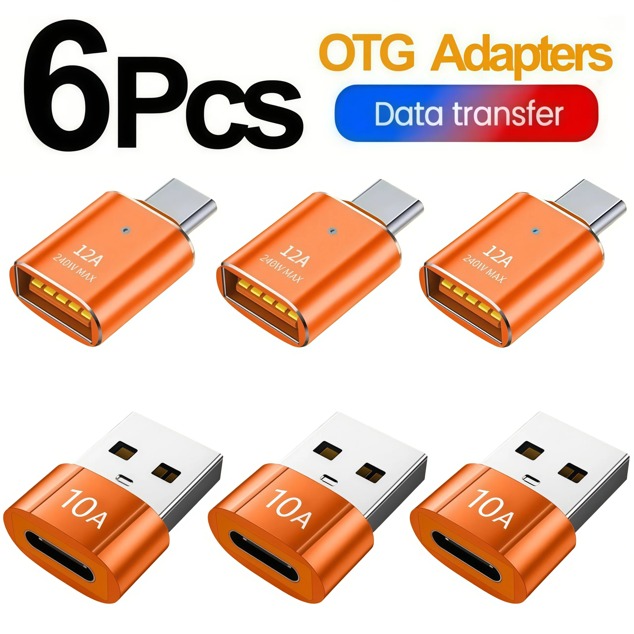 OTG USB 3.0 zu Typ-C Adapter LED USB-Buchse zu Typ-C-Stecker Schnellladeadapter Anschluss