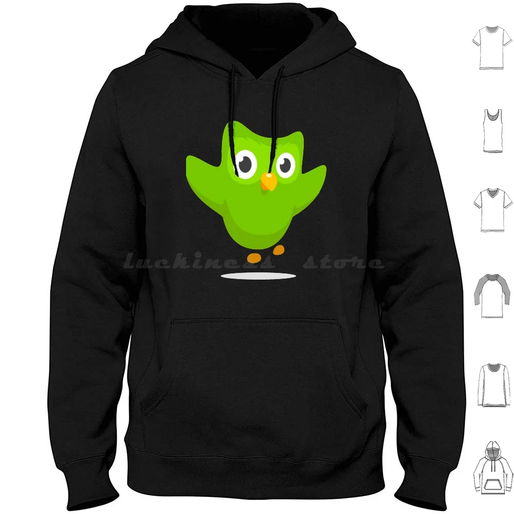 Duolingo Owl Hoodies Long Sleeve Duolingo Duolingo Owl Spanish Owl Language Meme French Funny Bird Duolingo Bird