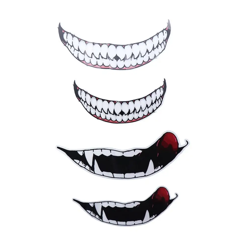 Adesivos de Carro Evil Tooth, Adesivos para Capacete de Moto, Adesivos para Arranhões, Decalques para Carro, Acessórios Impermeáveis, Decoração para M