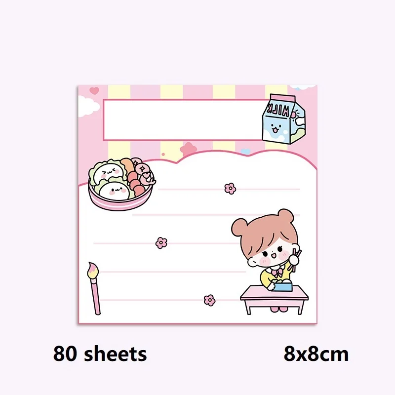 80Sheets Oil Painting Landscape Writing Paper Sticky Memo Pad Message Decorative Notepad PaperStationery Office Supplies