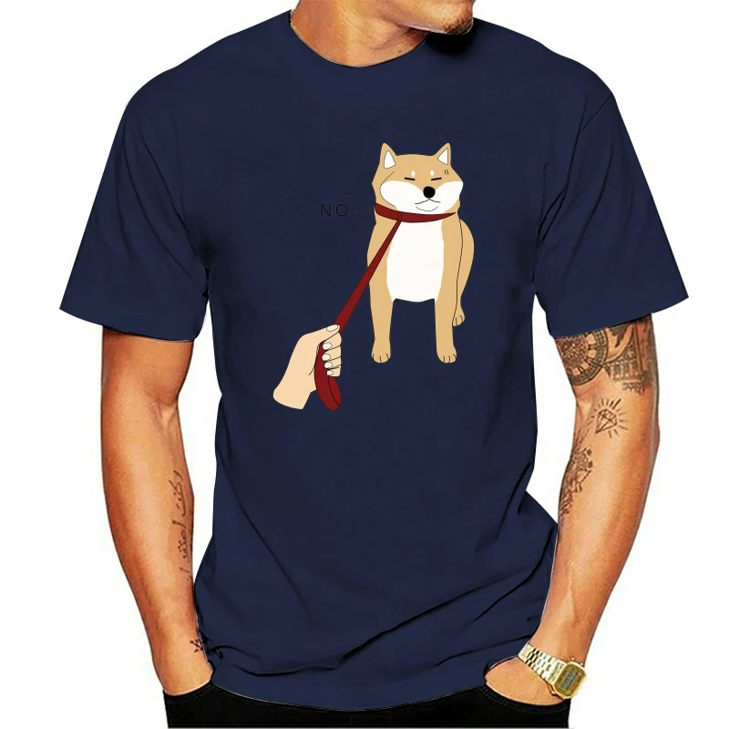 

100% хлопок, милая собака Шиба-ину, NOPE Doge, забавная летняя мужская новинка, футболка, женская повседневная уличная футболка в стиле Харадзюку, размер ЕС