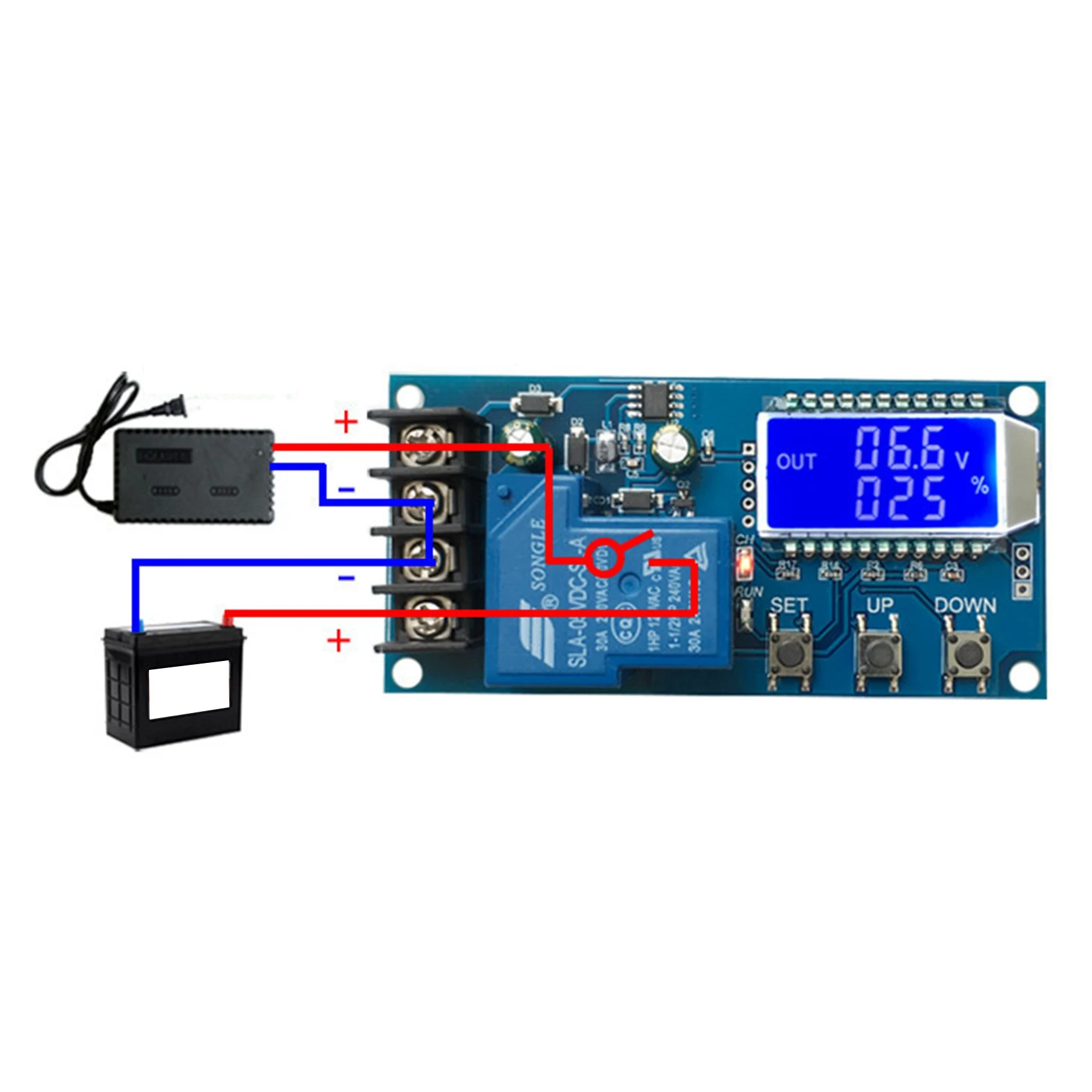 AED5-6-60V 30A Lead-Acid Solar Battery Charge Controller Protection Board Charger Time Switch 12V 24V 36V 48V Battery