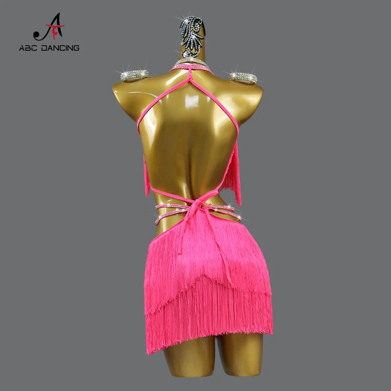 Novo vestido de dança latina competição sexy feminino bola roupas de festa menina crianças traje de baile senhoras linha terno prática wear