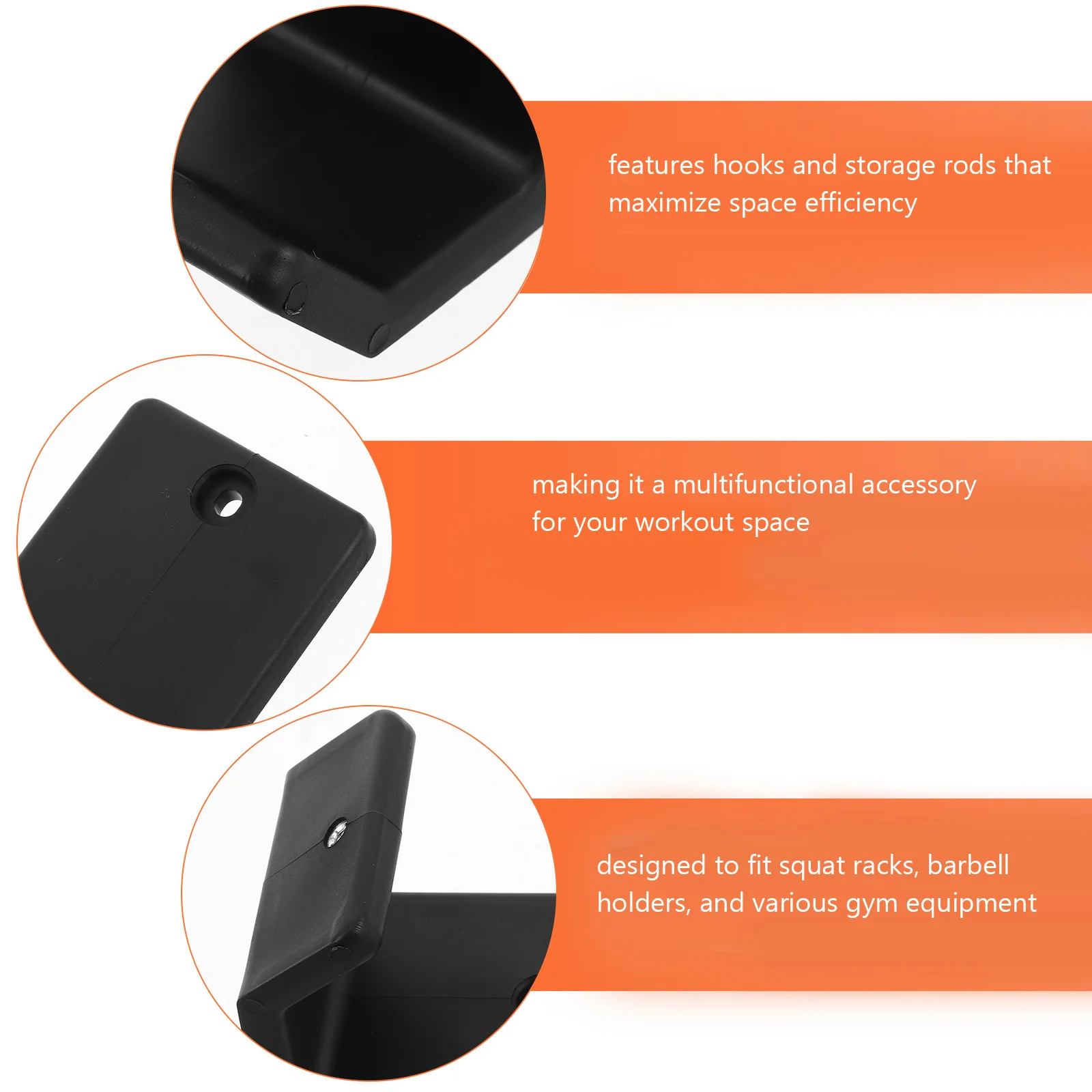 1 paio di ganci per bilanciere per squat, accessori per attrezzature da palestra in plastica resistente, salvaspazio, per riporre i pesi, ganci a J