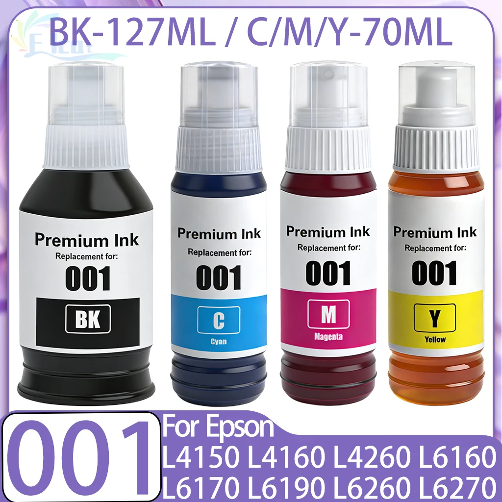 

001 Запасные чернила для Epson 001 Dye Ink L4150 L4156 L4160 L4266 L6160 L6170 L6190 L6191 L6260 L6270 L6290 L6291 L14150 Чернила для принтера