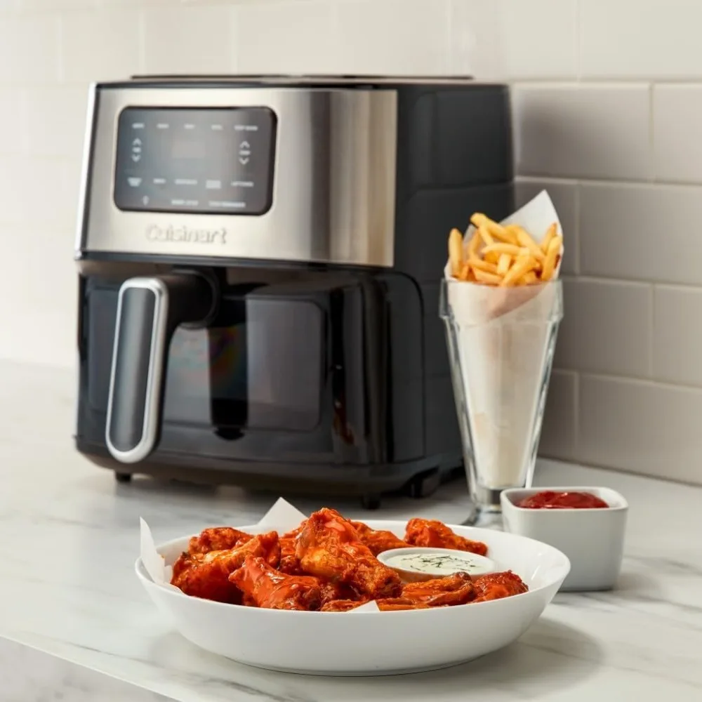 6-Qt Basket Air Fryer Oven that Roasts, Bakes, Broils & Air Frys Quick & Easy Meals - Digital Display with 5 Presets