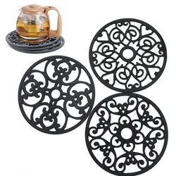 3Pcs Cup Coasters Trivet Mat Table Pad Heat Resistant Silicone Mat Non-slip Pot Holder Table Placemat Kitchen Accessories Tools