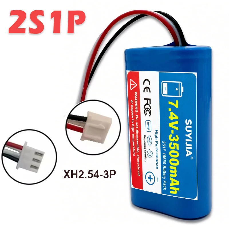 18650 7.4V 3500mAh 2S1P Lithium Ion Battery Rental Suitable for Power Tool Massager Air Purifier Smart Cup with CE Certification