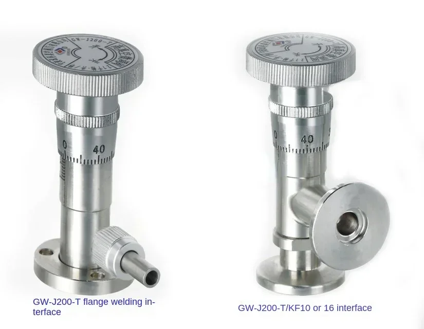 

High Vacuum Micrometering Valve GW-J200 GW-J30-T Stainless Steel Pin Valve Degassing Vacuum Flow Manual Control Valve