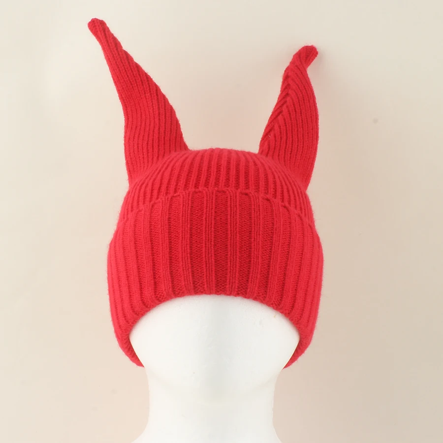 2025 Baby Cute Hats Winter Boys Girls Cartoon Long Ears Knitted Beanie Hat Soft Wool Cap Infant Warm Cap Toddler 1-6 Years Old 3