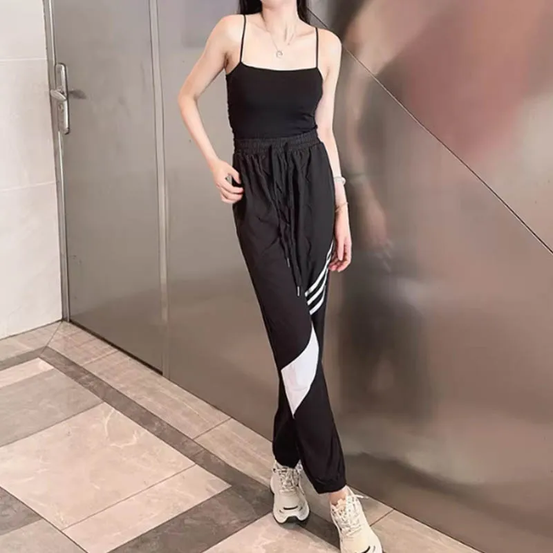 

Fall plus size fitness pants women loose bunched feet closed running pants high waist slimming Harun yoga pants