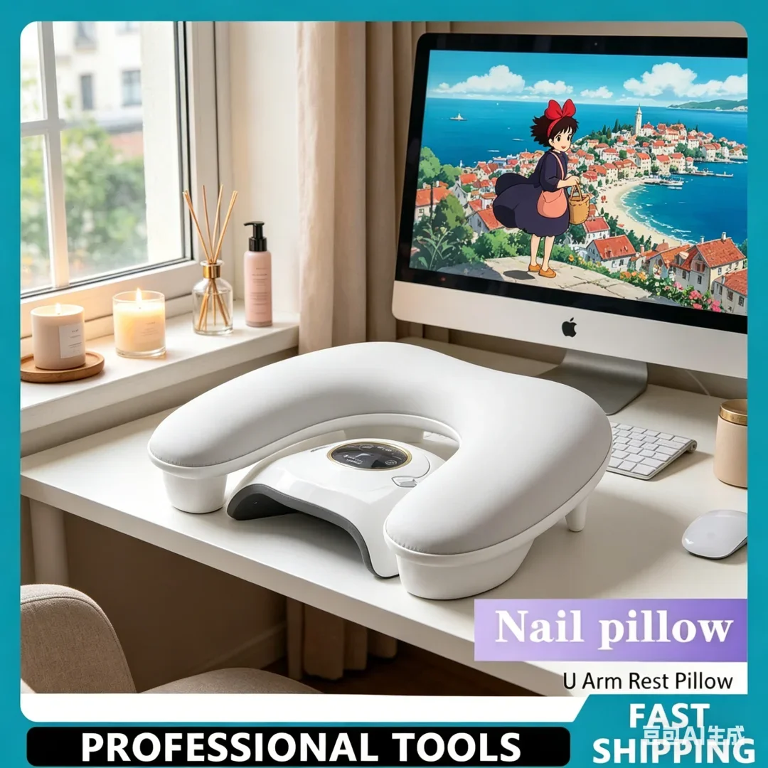Exquisite Nail Arm Rest U Shaped Adjustable Height Nail Hand Pillow for Manicure Hand Rest Luxuriant Microfiber PU Leather