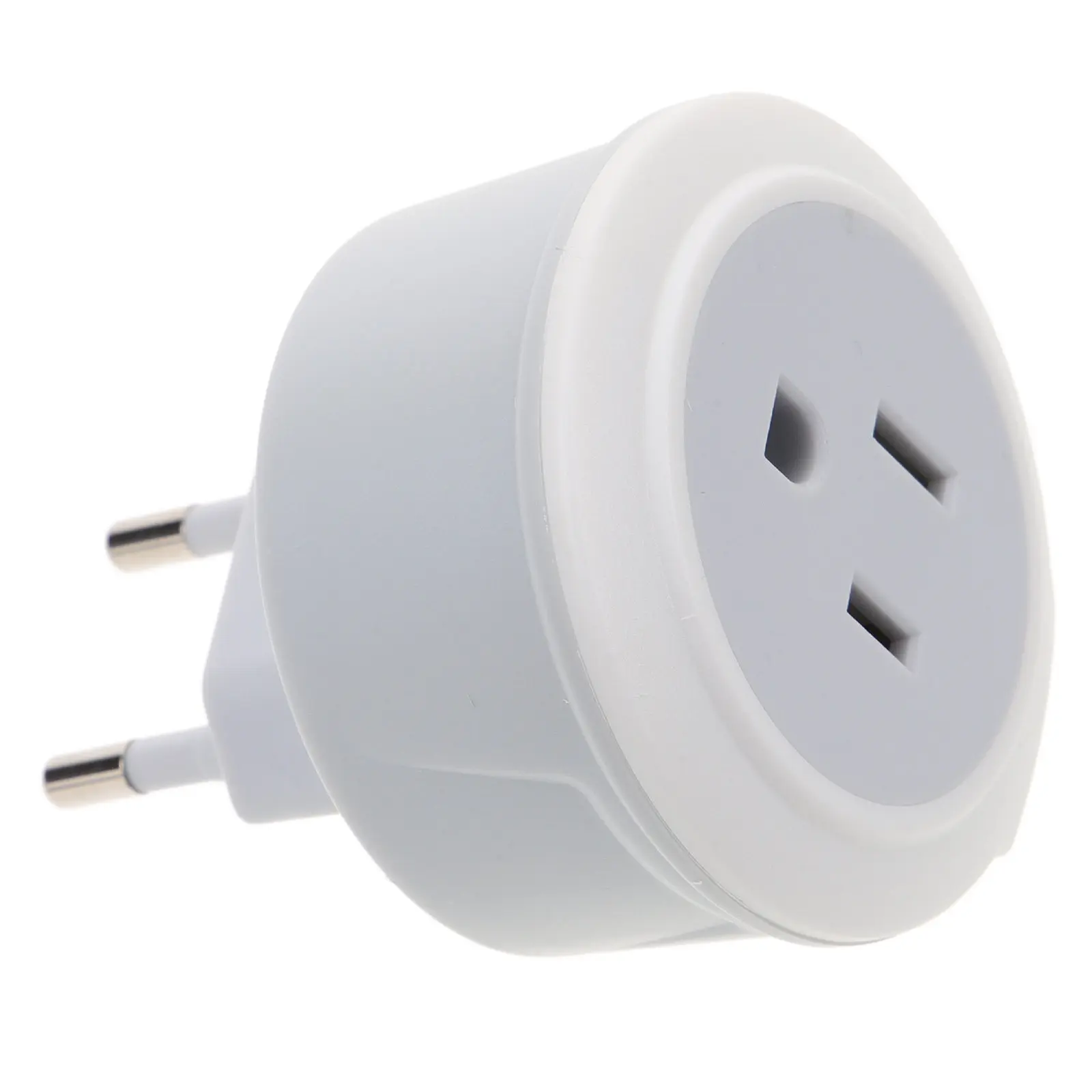 White Dual Head Us to Eu Plug Adapter Compact Travel Power Socket Converter Converter for Travel Power Adapter