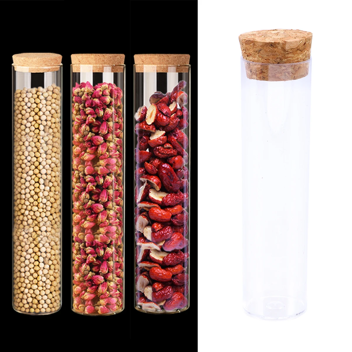 

20pcs Test Tube Wood Stopper Set Hard Plastic Sealed Tubes For Science Experiment Lab Storage Grow Plants Container