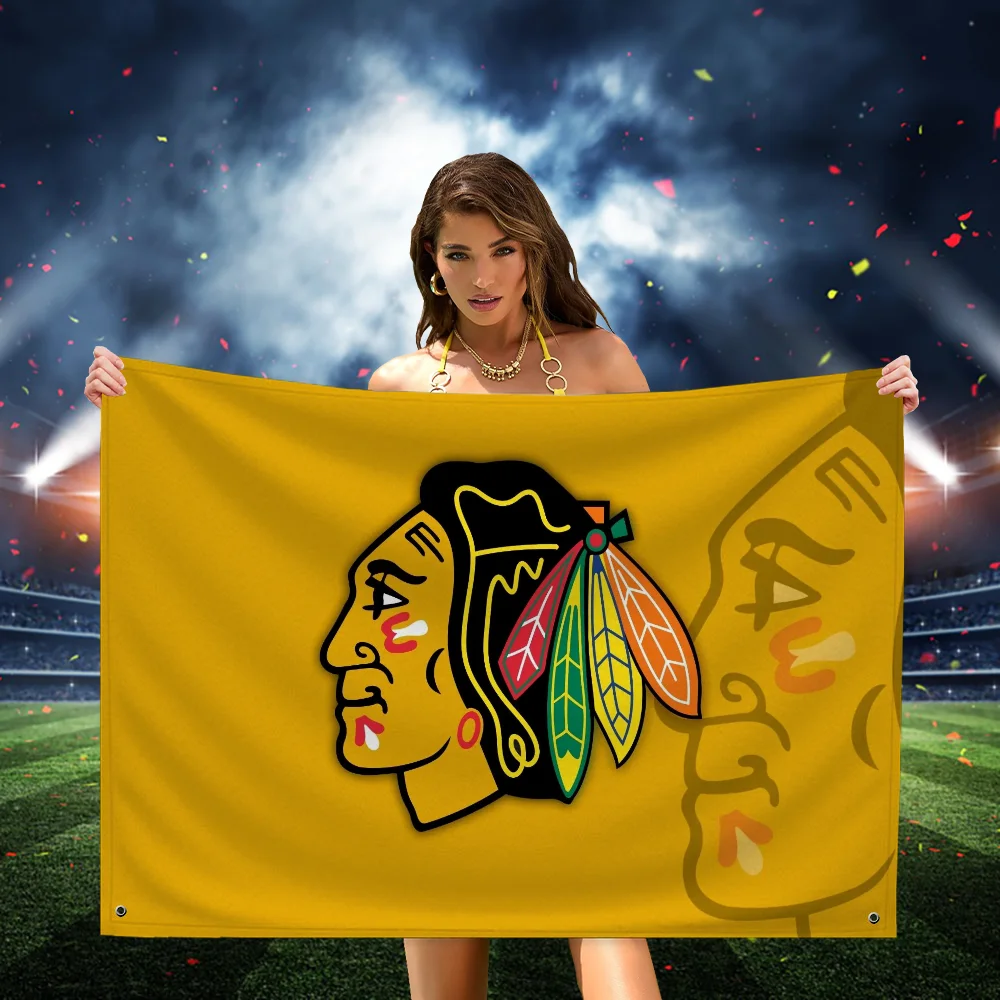 Hanging Flags Garden Flag Banner Small Hand-held Flag Room Decoration Fc Wall Decor  Chicagos Blackhawkss Deco Garage Outdoor