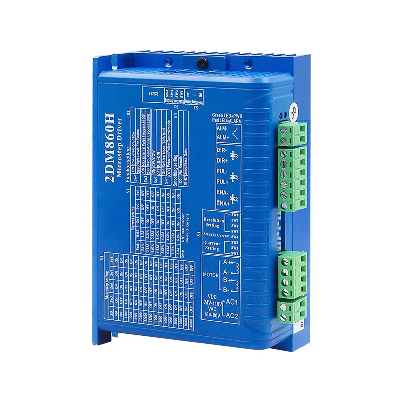 

2DM860H 2-фазный драйвер двигателя MicroStepper с ЧПУ 2DM860H 2,1-8,4A Контроллер драйвера