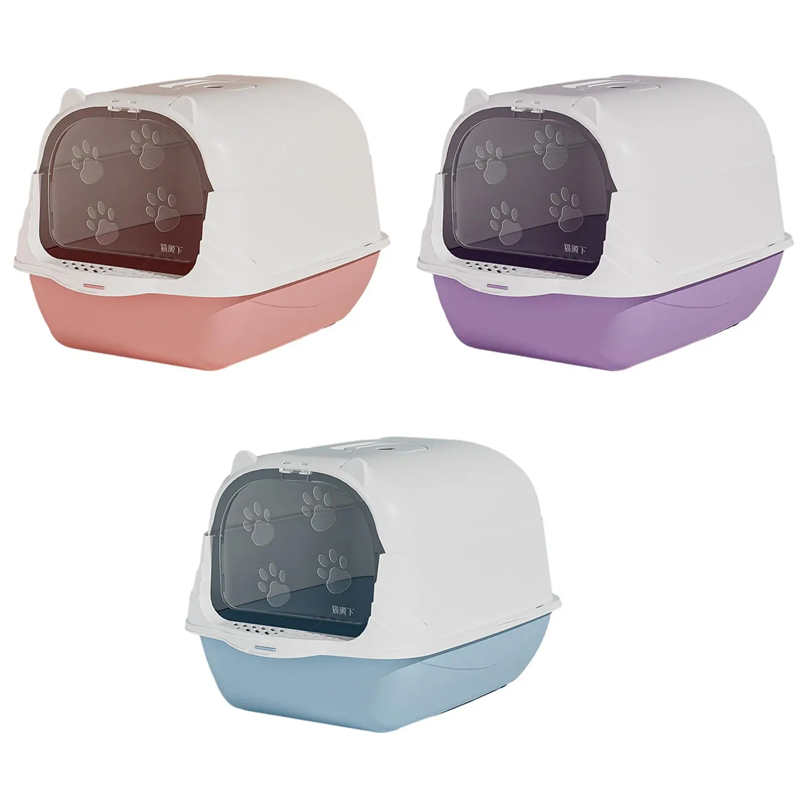Hooded Cat Litter Box Fully Enclosed Cat Toilet Hooded Kitty Litter Tray Anti Splashing Large Cat Litter Box Pet Supplies