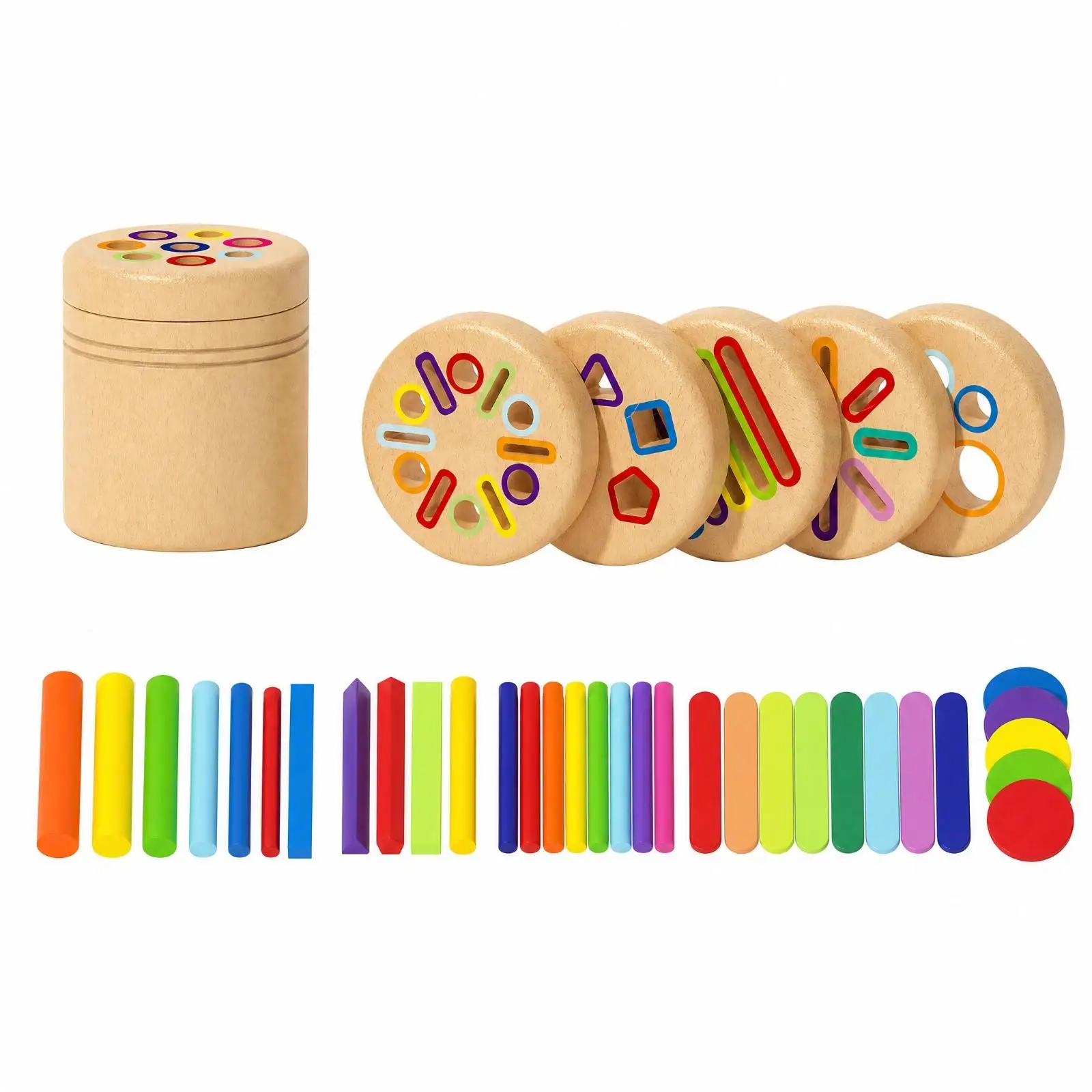 Wooden Educational Sorter Toy for Children Color Shape Recognition Cognitive Play Set