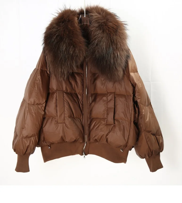 

2025 Women's Clothing Fashion loose fur collar down jacket fur coat Autumn Winter New 1102