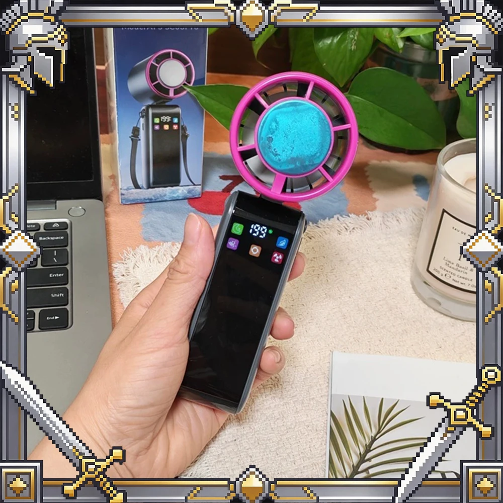 AUX FT-30-B1202 Handheld Small Fan Semiconductor Refrigeration Handheld Fan Light Tone And Low Noise Mode Light Weight For Gifts