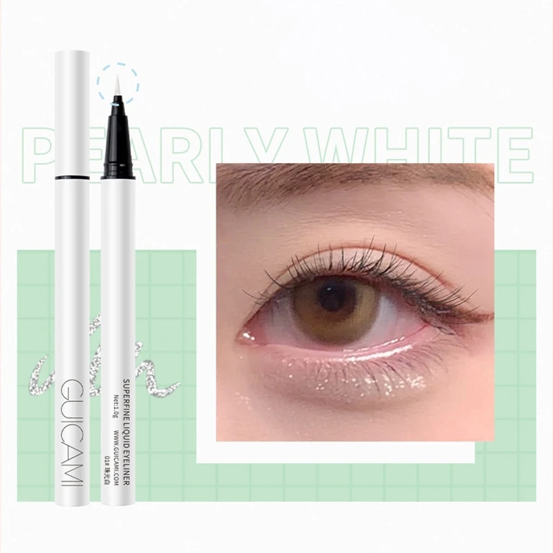 2 in 1 อายแชโดว์ Highlighter Liquid Eyeliner ปากกากันน้ำ Long-wear Ultra-fine Dropship