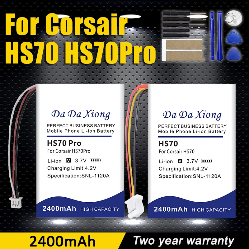 DaDaXiong 2400mAh Lipo Polymer Battery For Corsair HS70, RDA0031 RDA0034 HS70 Pro Wireless Gaming Headset