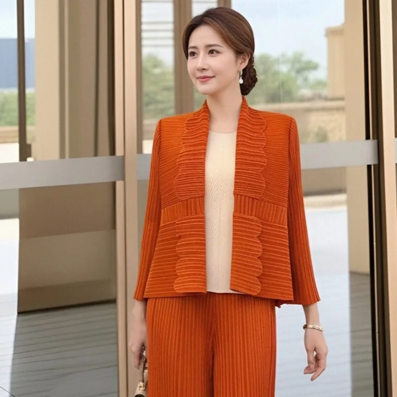 

Miyake Pleated Shirt Women's 2026 New Arrival Solid Color Pleats Blouse Women's Premium Light Luxury Oversized Plisse Top