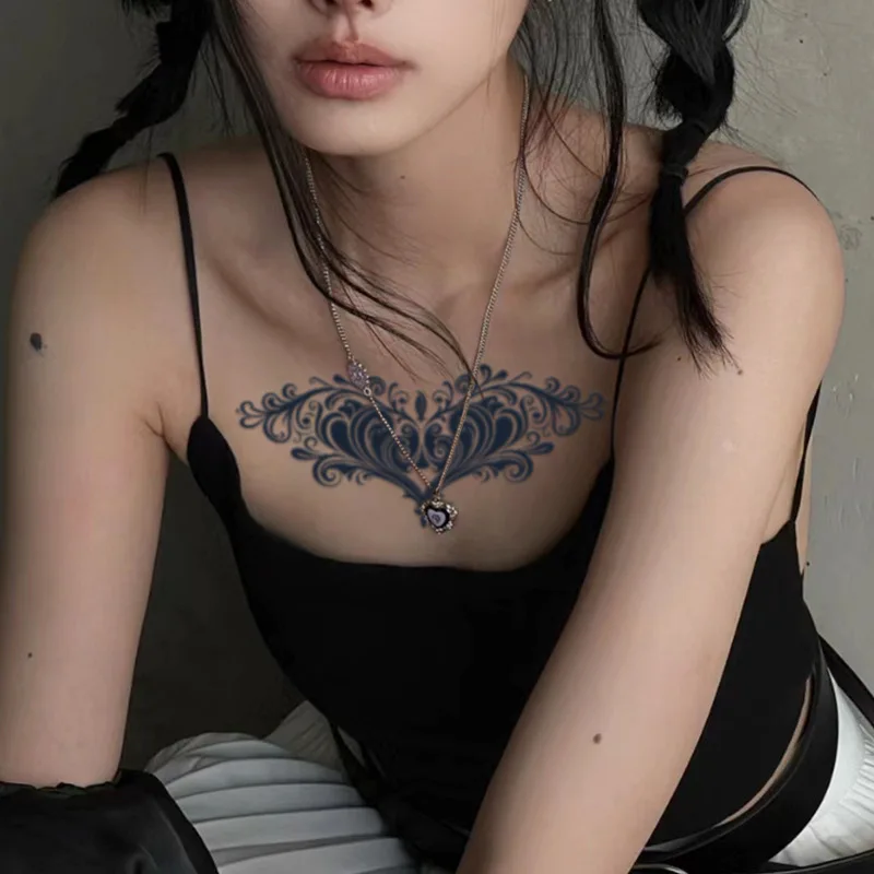 Sexy Love Succubus Semi-permanent Tattoo Stickers Flower Arm Leg Waterproof Female Lasting Herb Juice Fake Tattoos Abdomen Scar