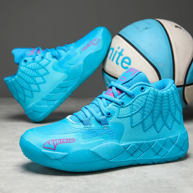 Blue basketball shoes best sale